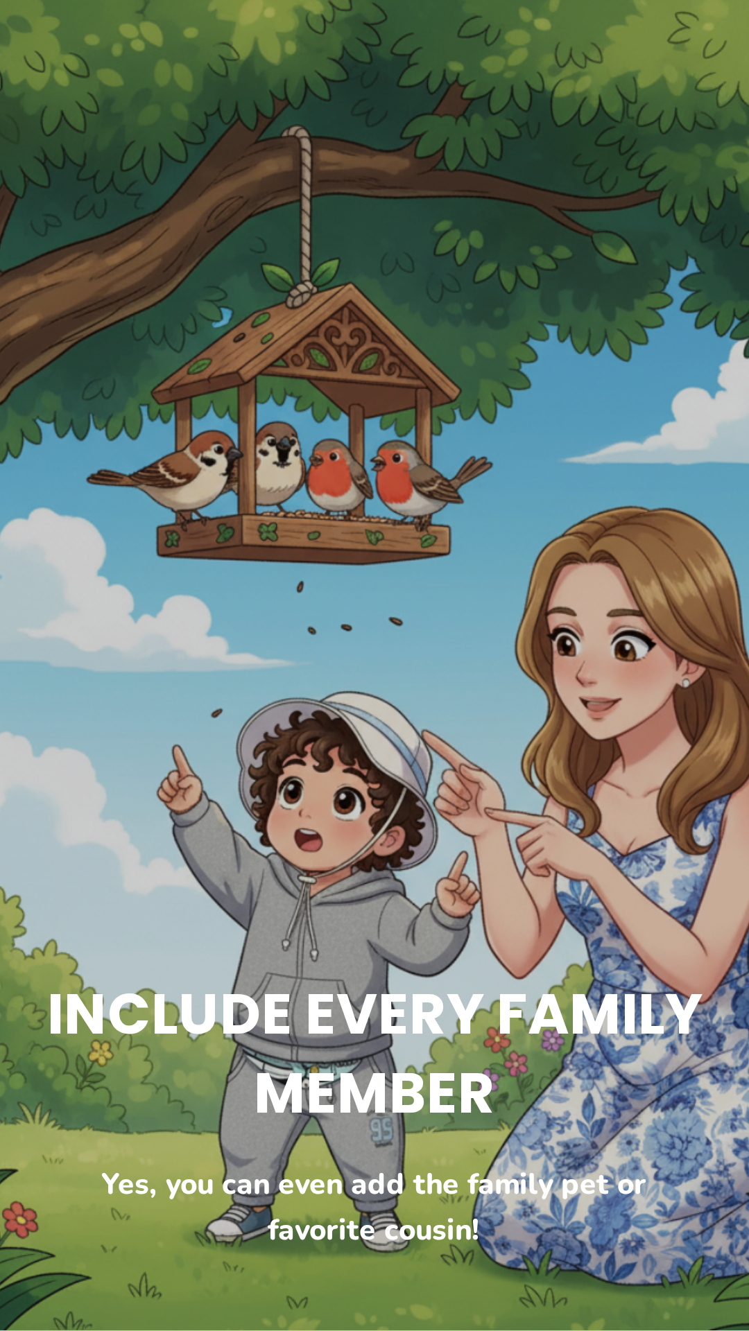 Include Every Family Member - Yes, you can even add the family pet or favorite cousin
